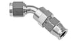 Proflow 5/16in. Tube 45 Degree To Female -06AN Hose End Tube Adaptor, Silver - PFE112-05S PFE112-05S