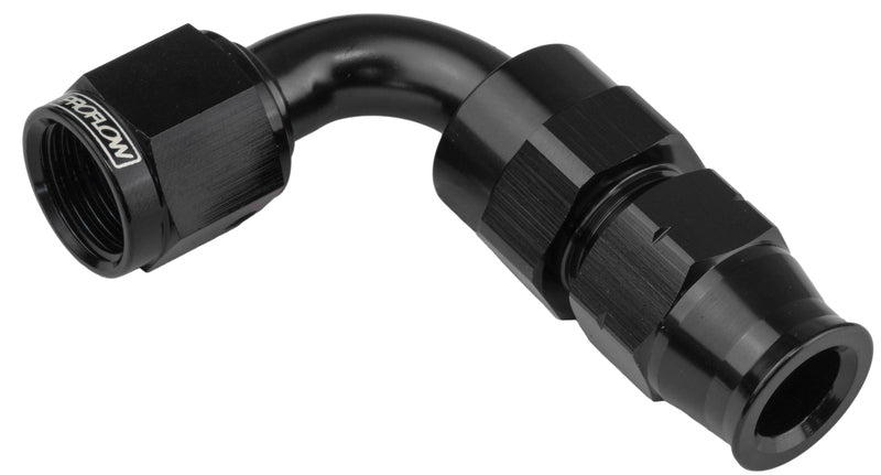 Proflow 5/16in. Tube 90 Degree To Female -06AN Hose End Tube Adaptor, Black - PFE113-05BK