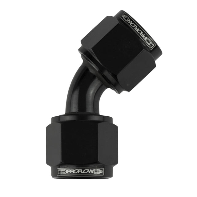 Proflow 45 Degree Female Flare Union Swivel Hose End -08AN, Black - PFE132-08BK PFE132-08BK