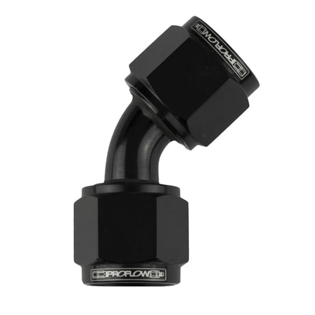 Proflow 45 Degree Female Flare Union Swivel Hose End -16AN, Black - PFE132-16BK PFE132-16BK