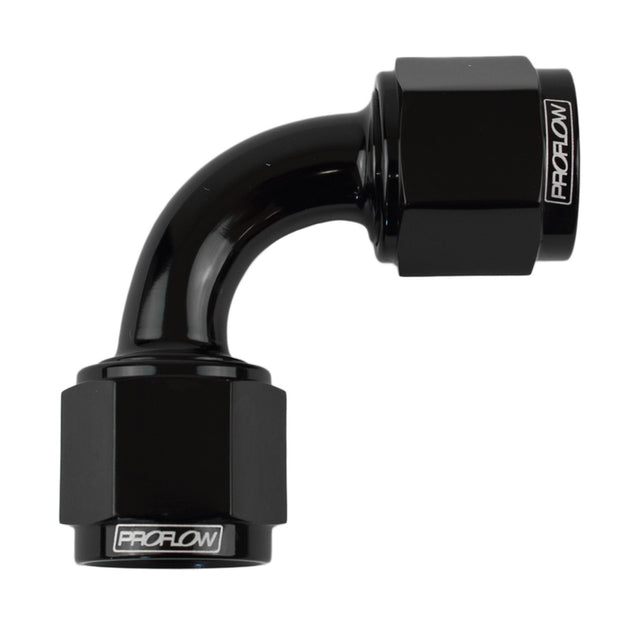Proflow 90 Degree Female Flare Union Swivel Hose End -04AN, Black - PFE133-04BK PFE133-04BK