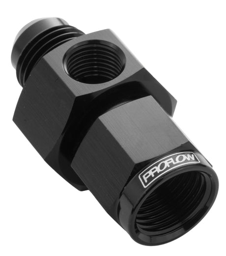 Proflow Straight Male Adaptor - Female Adaptor -10AN 1/8in. NPT Gauge Port Hose End, Black - PFE140-10BK PFE140-10BK