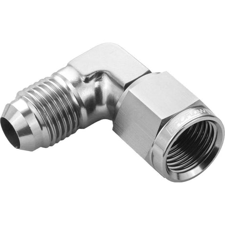 Proflow 90 Degree Male Adaptor - Female Adaptor Swivel Coupler Hose End -08AN, Silver - PFE143-08S PFE143-08S
