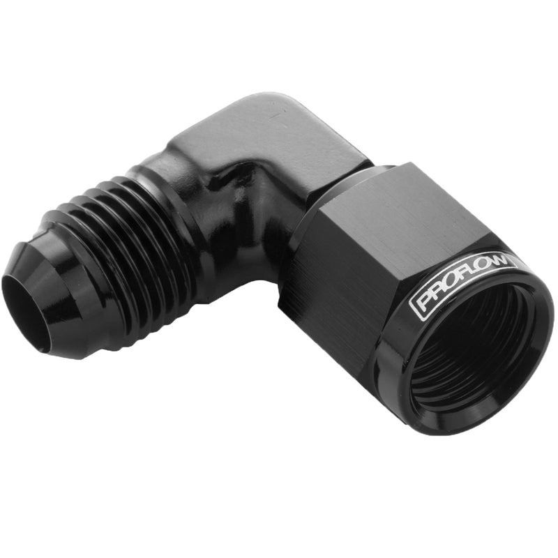 Proflow 90 Degree Male Adaptor - Female Adaptor Swivel Coupler Hose End -12AN, Black - PFE143-12BK PFE143-12BK