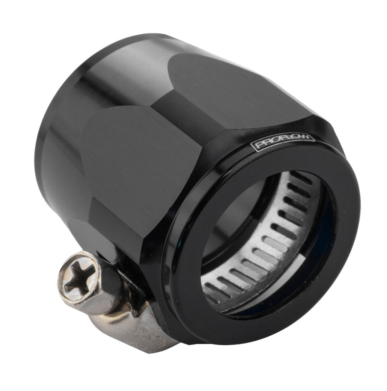 Proflow Aluminium Hex Hose Finisher Clamp 15.8mm ID, Black - PFE150-06BK PFE150-06BK
