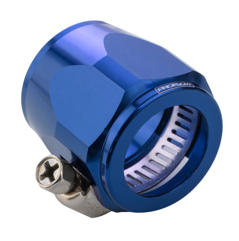 Proflow Aluminium Hex Hose Finisher Clamp 16.5mm ID, Blue - PFE150-07B PFE150-07B