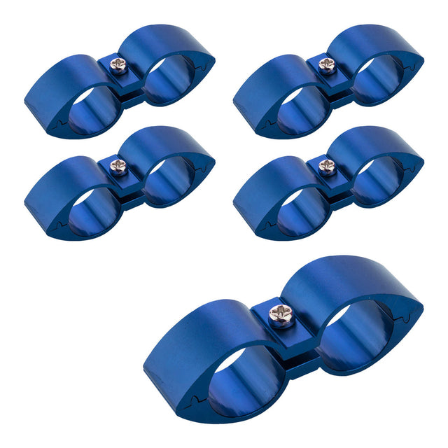 Proflow Twin Hose Clamp Separators, 5 pack, 04AN, Blue, 11mm Hole - PFE155-04B PFE155-04B