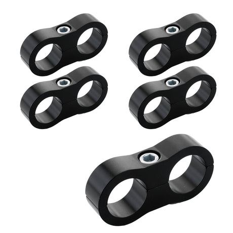 Proflow Aluminium Hose & Tubing Clamp Separators, 5 pack, Clamp 6.5mm ID Hole, Black - PFE156-04BK PFE156-04BK