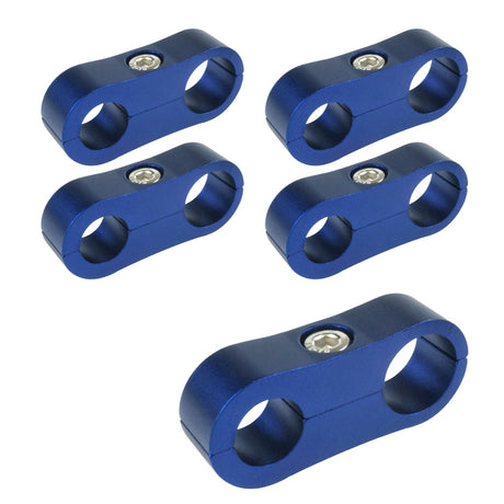 Proflow Billet Aluminium Hose & Tubing Clamp Separators, 5 pack,, Clamps, 13mm -19mm, Blue - PFE156-08-12B PFE156-08-12B