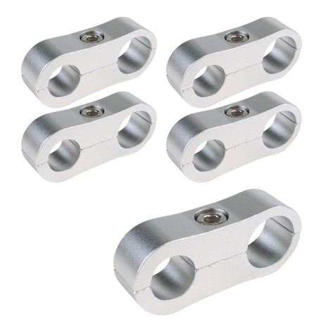 Proflow Billet Aluminium Hose & Tubing Clamp Separators, 5 pack,, Clamps, 13mm -19mm, Silver - PFE156-08-12S PFE156-08-12S