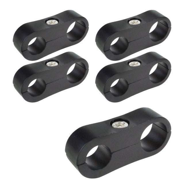 Proflow Billet Aluminium Hose & Tubing Clamp Separators, 5 pack,, Clamps, 16mm -19mm, Black - PFE156-10-12BK PFE156-10-12BK