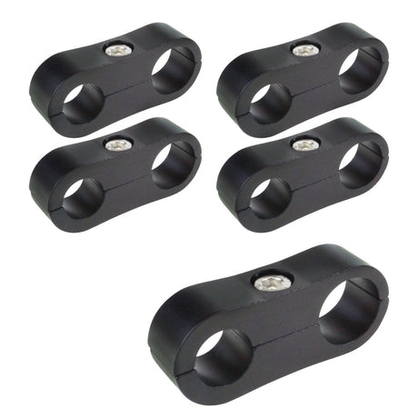 Proflow Billet Aluminium Hose & Tubing Clamp Separators, 5 pack,, Clamps, 19mm -24mm, Black - PFE156-12-15BK PFE156-12-15BK