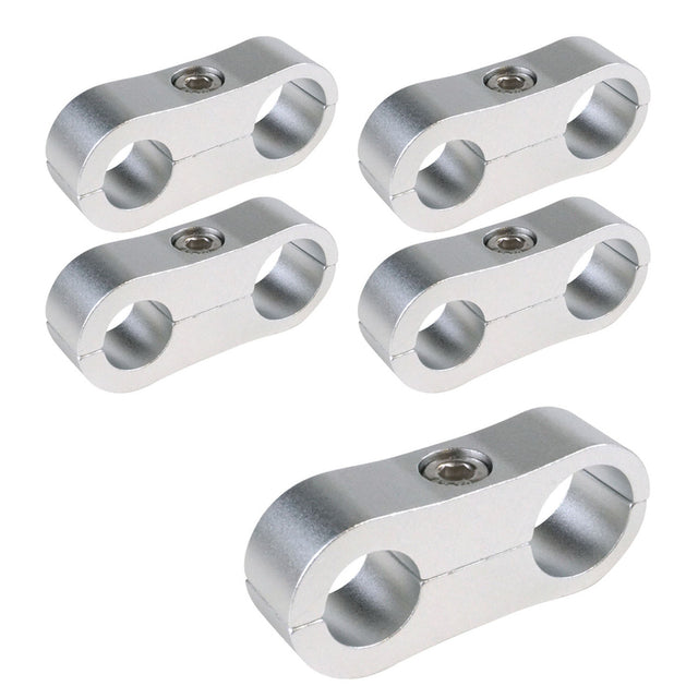 Proflow Billet Aluminium Hose & Tubing Clamp Separators, 5 pack,, Clamps, 19mm -24mm, Silver - PFE156-12-15S PFE156-12-15S