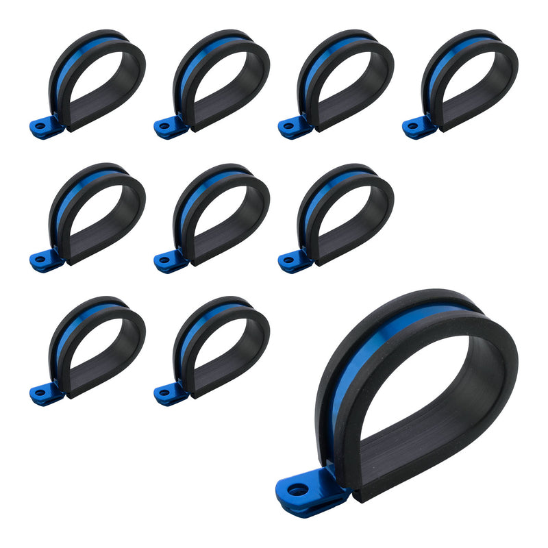 Proflow Cushioned Hose Mounting P-Clamp , 6.3mm, Blue, 10 Pack - PFE158-04B PFE158-04B