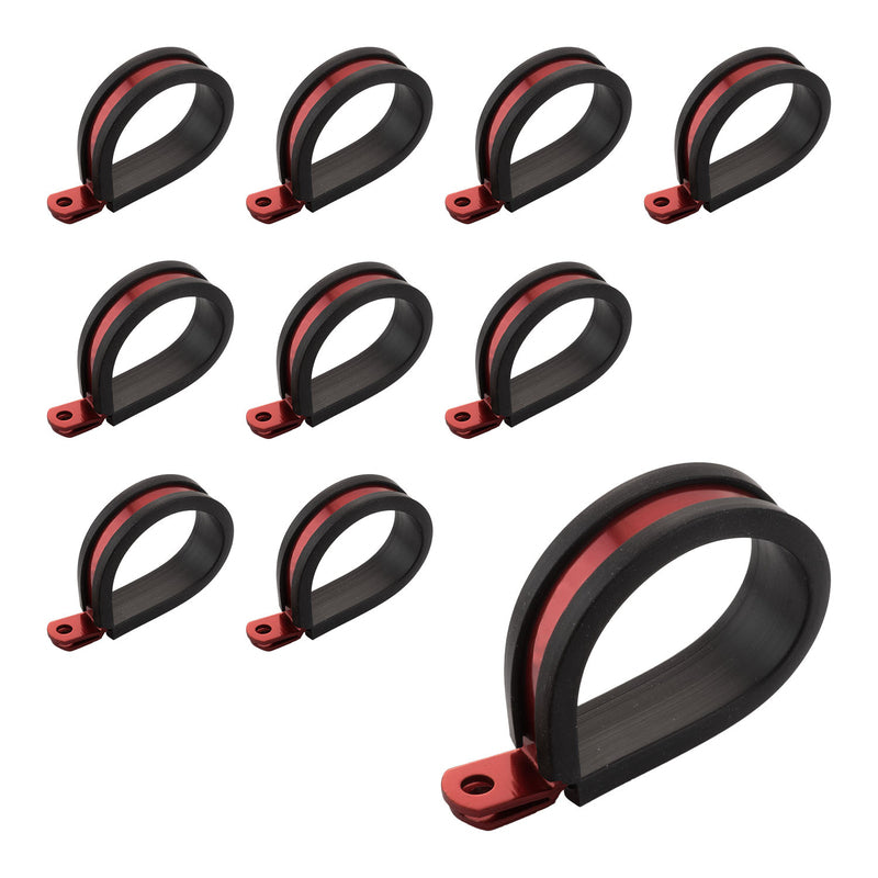 Proflow Cushioned Hose Mounting P-Clamp , 8.0mm, Red, 10 Pack - PFE158-05R PFE158-05R