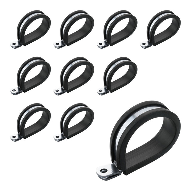 Proflow Cushioned Hose Mounting P-Clamp , 9.5mm, Silver, 10 Pack - PFE158-06S PFE158-06S