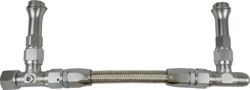 Proflow Fuel Line kit, Demon 4150 -6 AN, Single Inlet, Swivel-Seal, Stainless Steel Hose, Silver - PFE161-06-02S PFE161-06-02S