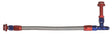 Proflow Fuel Line Kit, Universal Demon 4150 -6 AN, Single Inlet, Swivel-Seal, Stainless Steel Hose, Blue/Red - PFE161-06 PFE161-06
