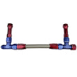 Proflow Fuel Line kit, Universal Demon 4150 -8 AN, Single Inlet, Swivel-Seal, Stainless Steel Hose, Blue/Red - PFE161-08 PFE161-08