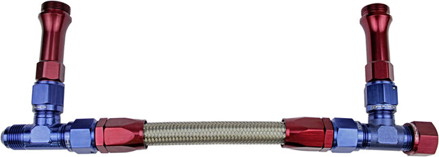 Proflow Fuel Line kit, Holley Ultra HP (9.75" Width) -08AN, Single Inlet, Swivel-Seal, Stainless Steel Hose, Blue/Red - PFE165-08 PFE165-08