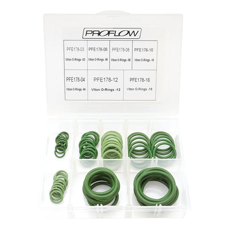 Proflow Viton O-Ring Assortment Kit, -03AN To -16AN Pack 10 Pack - PFE178-KIT PFE178-KIT