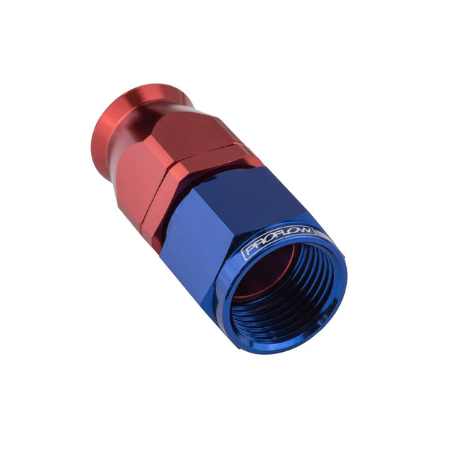 Proflow Aluminium Straight Hose End Hose End -04AN For PTFE, Red/Blue - PFE201-04DRB PFE201-04DRB