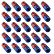 Proflow Bulk Pack Aluminium Straight Hose End -06AN For PTFE, Red/Blue, 25pc - PFE201-08DRB-25 PFE201-08DRB-25