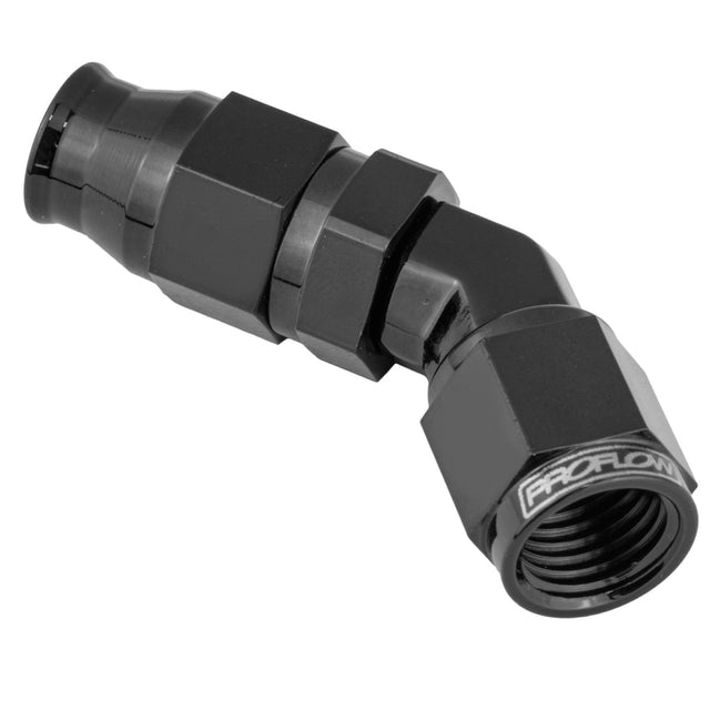Proflow Black 45 Degree Hose End Hose End For -04AN PTFE Hose - PFE202-04SBK PFE202-04SBK