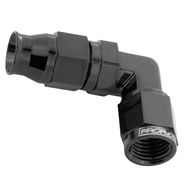 Proflow Black 90 Degree Hose End Hose End For -04AN PTFE Hose Zinc Coated - PFE203-04SBK PFE203-04SBK