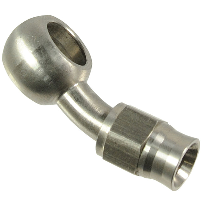 Proflow Stainless Steel Banjo Hose End 10mm 30 Degree Bend For -03AN PTFE Hose - PFE211-03 PFE211-03