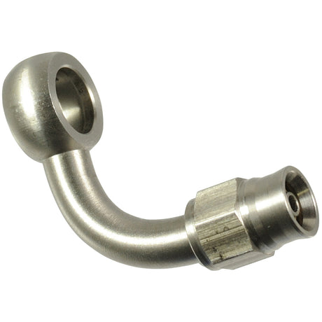 Proflow Stainless Steel Banjo Hose End 10mm 90 Degree Bend For -03AN PTFE Hose - PFE219-03 PFE219-03