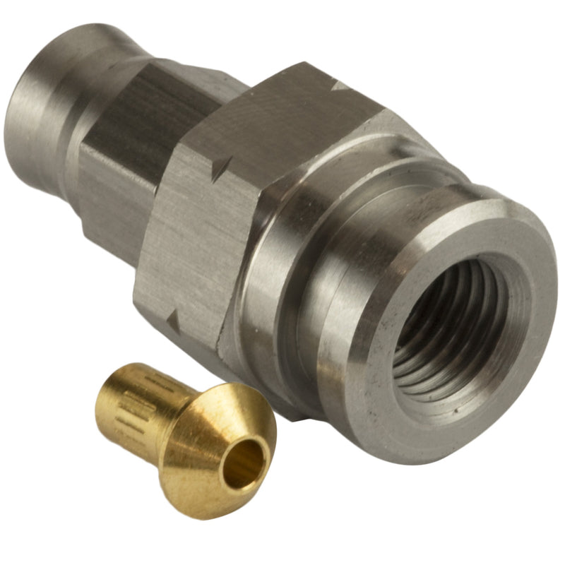 Proflow Stainless Steel Female Inverted Flare Brake Hose End M10 x 1.50 To -03AN PTFE Hose 19mm Hex - PFE236-03 PFE236-03