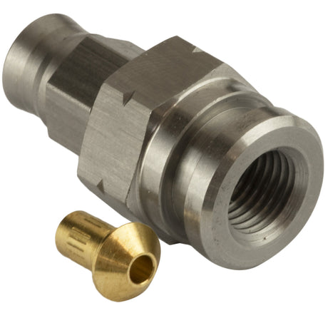 Proflow Stainless Steel Female Inverted Flare Brake Hose End M10 x 1.50 To -03AN PTFE Hose 19mm Hex - PFE236-03 PFE236-03