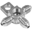 Proflow Stainless Steel Hose End Tee Block -03AN w/Mount Tab 1/8in. NPT Port - PFE322-03 PFE322-03
