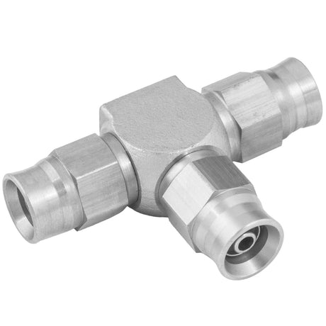 Proflow Stainless Steel Brake Adaptor Tee Block -03AN Hose x 3 Without Mount Tab - PFE328-03NM PFE328-03NM