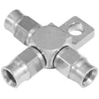 Proflow Stainless Steel Tee Block -03AN Hose w/Mount Tab - PFE328-03 PFE328-03