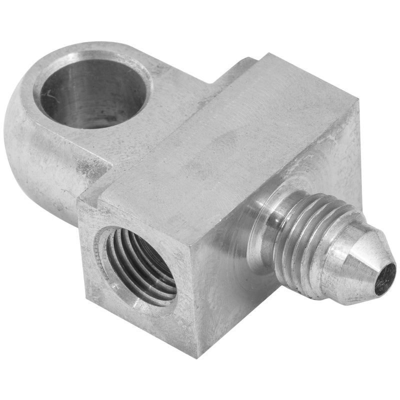 Proflow Stainless Steel Brake Adaptor Tee Block 3/8in. x 24 x 2 & -03AN Male x 1 - PFE329 PFE329