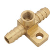 Proflow T-Piece, Billet Brass T Mounting Block, 3/8'' Barbs, 1/8'' NPT Female Port, Each - PFE354 PFE354