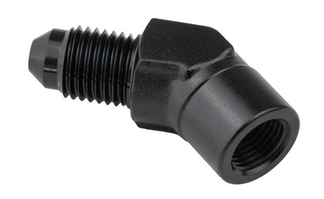 Proflow Female Adaptor 45 Degree Adaptor 1/8in. NPT To Male -03AN, Black - PFE371-03BK PFE371-03BK