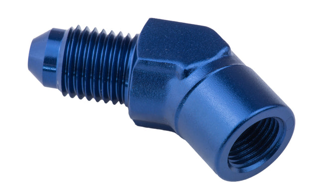 Proflow Female Adaptor 45 Degree Adaptor 1/8in. NPT To Male -04AN, Blue - PFE371-04 PFE371-04