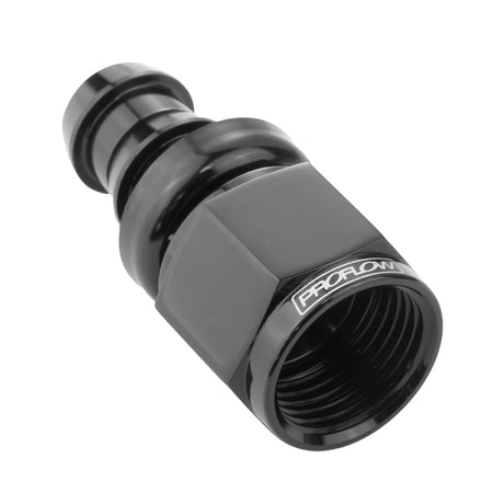 Proflow Straight Push Lock Hose End Barb 1/2'' To Female -08AN, Black - PFE401-08BK PFE401-08BK