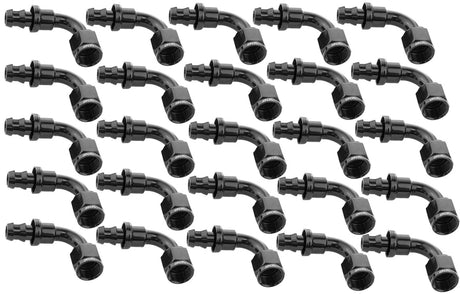 Proflow Bulk Pack 90 Degree Push Lock Hose End Barb 5/16'' To Female -06AN, 25 Pack, Black - PFE403-05BK-25 PFE403-05BK-25