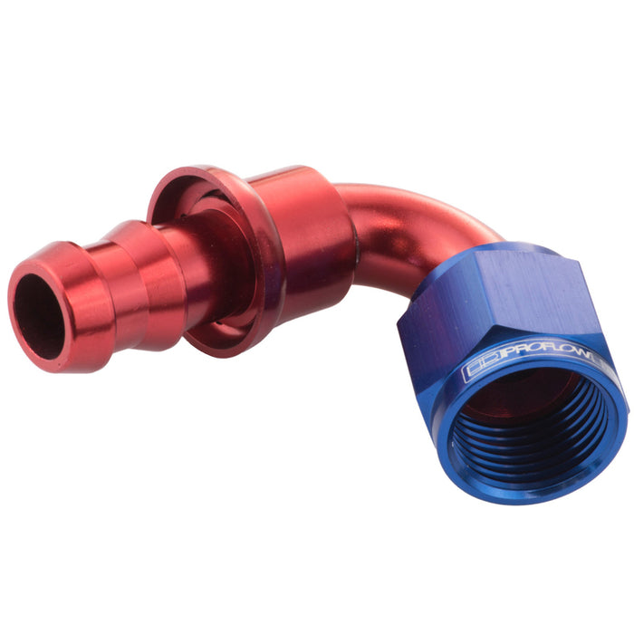 Proflow 120 Degree Push Lock Hose End Barb 3/8'' To Female -06AN - PFE404-06