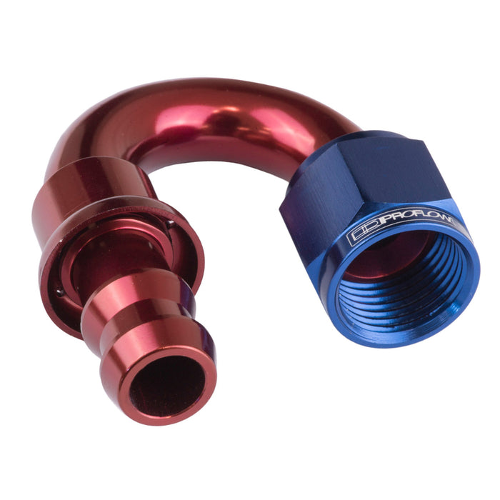 Proflow 180 Degree Push Lock Hose End Barb 1/4'' To Female -04AN - PFE406-04