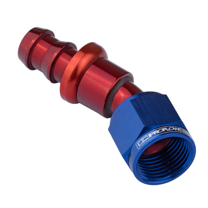 Proflow 30 Degree Push Lock Hose End Barb 1/4'' To Female -04AN - PFE407-04