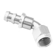 Proflow 60 Degree Push Lock Hose End Barb 3/8'' To Female -06AN, Polished - PFE410-06HP PFE410-06HP