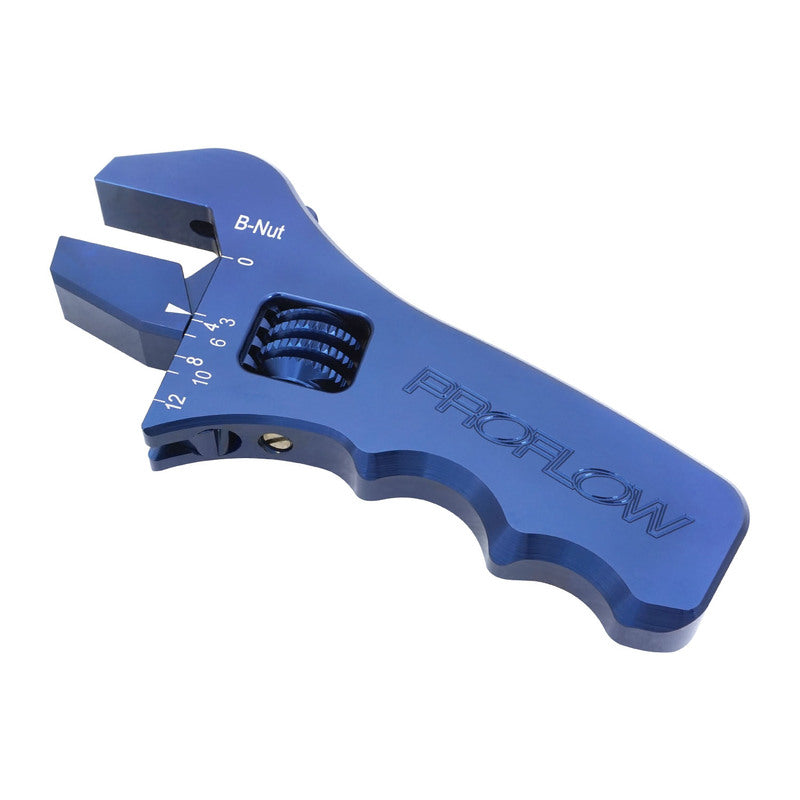 Proflow Billet Compact Adjustable AN Grip Wrench Spanner, Blue - PFE430-AGSRT-BL PFE430-AGSRT-BL
