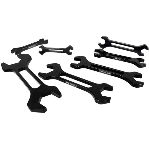 Proflow Billet Black Anodise Aluminium AN Double Ended Wrench Spanner Set 7 Piece - PFE432-KIT PFE432-KIT