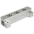 Proflow Fuel Block Log -08AN Side Ports & 3 x -06AN Ports, Silver - PFE456-08-06P PFE456-08-06P