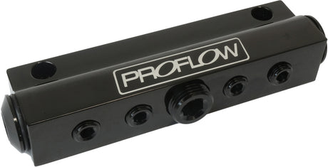 Proflow Billet Vacuum Manifold 7 Port w/ACC, Black - PFE457BK PFE457BK
